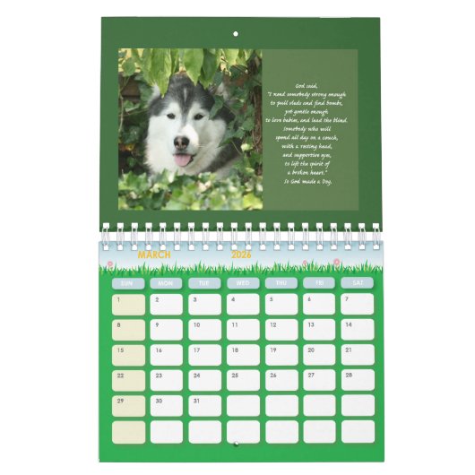 犬の愛のため カレンダー (3月 2026)