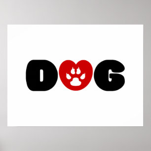 犬の愛のハートポスター ポスター