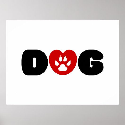 犬の愛のハートポスター ポスター (正面)