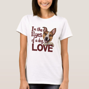 犬の愛の目に Tシャツ