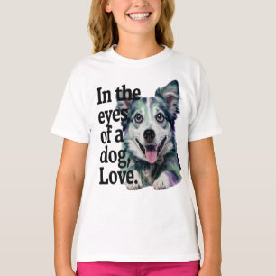 犬の愛の目に Tシャツ