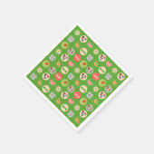 犬の愛をグリーン スタンダードカクテルナプキン (角)