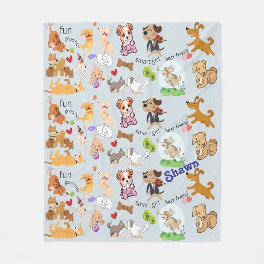 犬の愛をパーソナライズ フリースブランケット (正面)