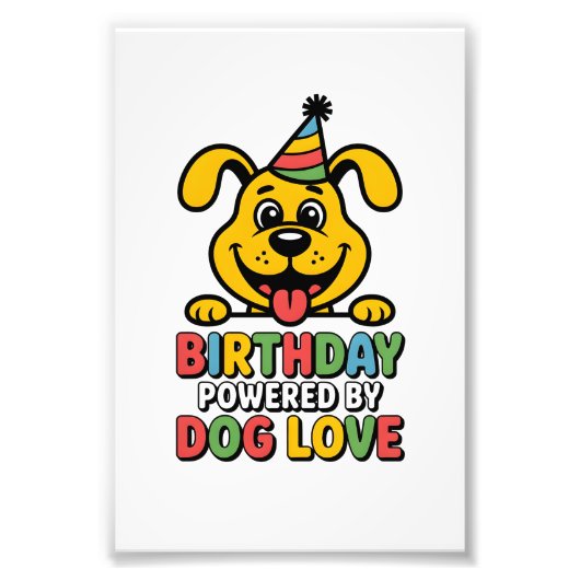 犬の愛を力に変える誕生日デザイン フォトプリント            (正面)