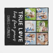犬の愛カスタマイズ者6 Photo Collage Pet True Love フリースブランケット (正面(横))