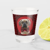 犬の愛スタイリッシュ者ママのためのYOUR PHOTO Christmas Pet ショットグラス (正面)