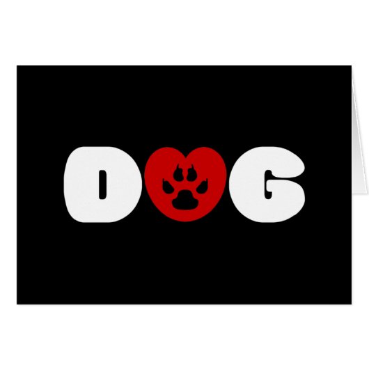 犬の愛ハートグリーティングカード (正面横)