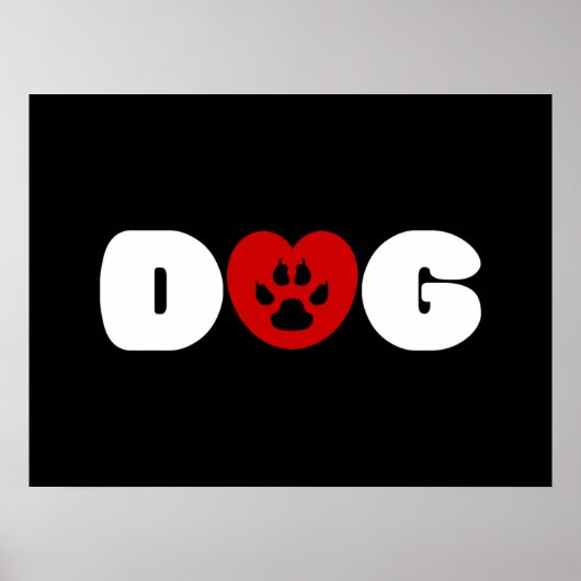 犬の愛ハートポスター ポスター (正面)