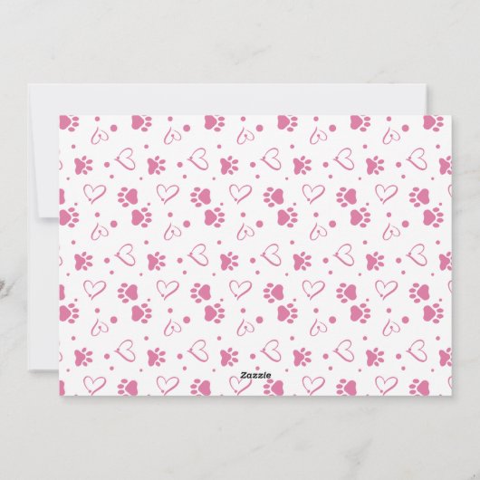 犬の愛バレンタインデーカスタムピンクペット写真 シーズンカード (裏面)