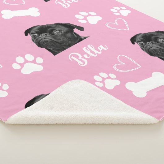 犬の愛パーソナライズされたペット5フォトコラージュ シェルパブランケット (3/4)