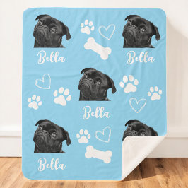 犬の愛パーソナライズされたペット5フォトコラージュ シェルパブランケット