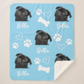 犬の愛パーソナライズされたペット5フォトコラージュ シェルパブランケット (正面)