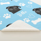 犬の愛パーソナライズされたペット5フォトコラージュ シェルパブランケット (3/4)