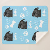 犬の愛パーソナライズされたペット5フォトコラージュ シェルパブランケット (正面(横))