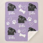 犬の愛パーソナライズされたペット5フォトコラージュ シェルパブランケット (正面)