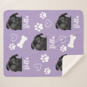 犬の愛パーソナライズされたペット5フォトコラージュ シェルパブランケット (正面(横))