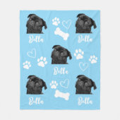 犬の愛パーソナライズされたペット5フォトコラージュ フリースブランケット (正面)