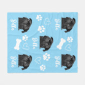 犬の愛パーソナライズされたペット5フォトコラージュ フリースブランケット (正面(横))