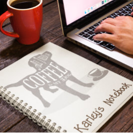 犬の愛パーソナライズされた者コーヒー愛好家の贈り物 ノートブック