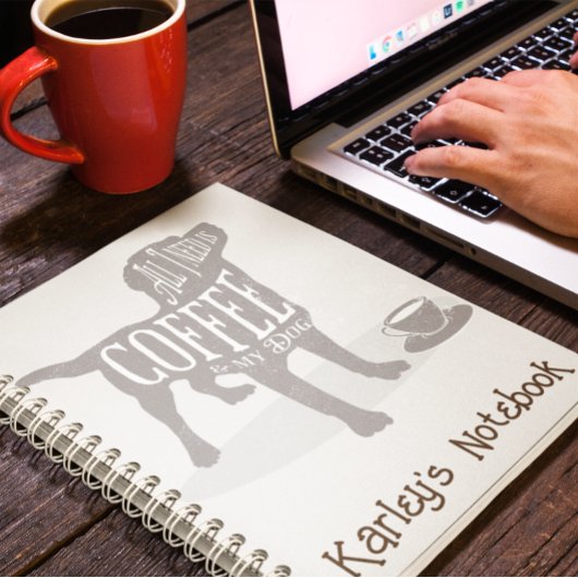 犬の愛パーソナライズされた者コーヒー愛好家の贈り物 ノートブック