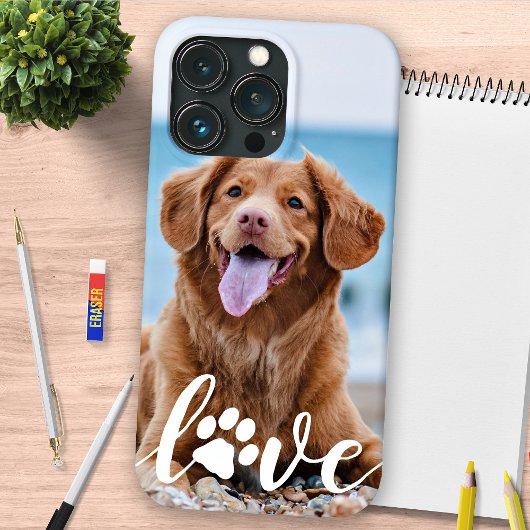 犬の愛人パーソナライズされたペットの写真LOVEポープリント Case-Mate iPhoneケース