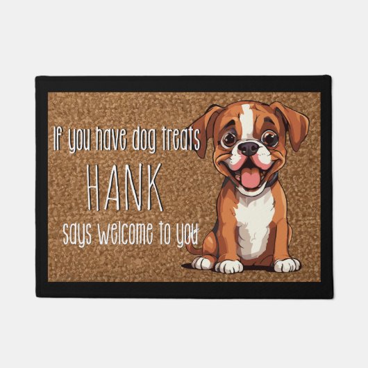 犬の愛人ボクパーソナライズされたサードッグパピー名 ドアマット (正面)