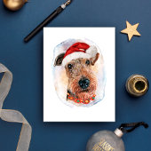 犬の愛好家のためのAiredale Terrierクリスマスギフト シーズンポストカード