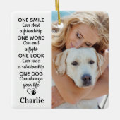 犬の愛情を込めた2つのペットの写真 犬好き セラミックオーナメント (正面)