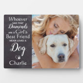 犬の愛最高の人の友達のパーソナライズされたペット写真 フォトプラーク (正面)