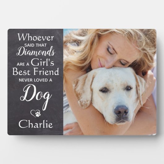 犬の愛最高の人の友達のパーソナライズされたペット写真 フォトプラーク (正面)