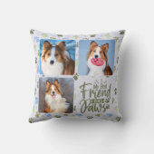 犬の愛最高の者の友人3写真かわいい前絵 クッション (裏面)