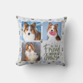 犬の愛最高の者の友人3写真かわいい前絵 クッション (正面)