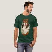 犬の愛犬の胸バッグギフトcollie男の子ギフト tシャツ (正面フル)