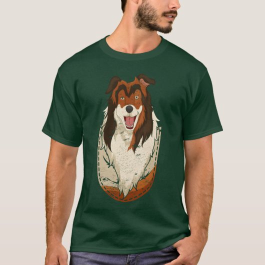 犬の愛犬の胸バッグギフトcollie男の子ギフト tシャツ (正面)