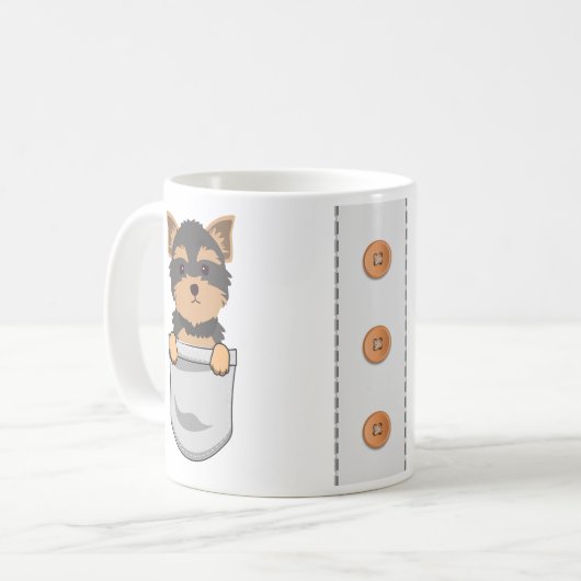 犬の愛犬トレーナーのための可愛いヨークシャーテリア コーヒーマグカップ (正面左)