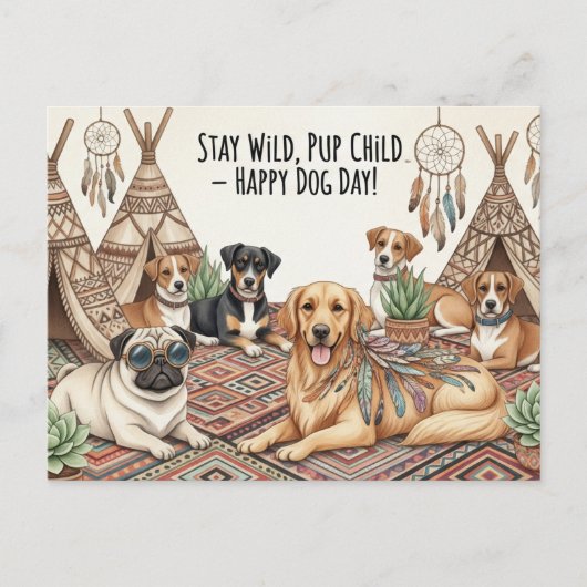 犬の愛犬国際的の日 ポストカード (正面)