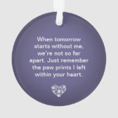 犬の愛詩写真紫記念碑 オーナメント (裏面)