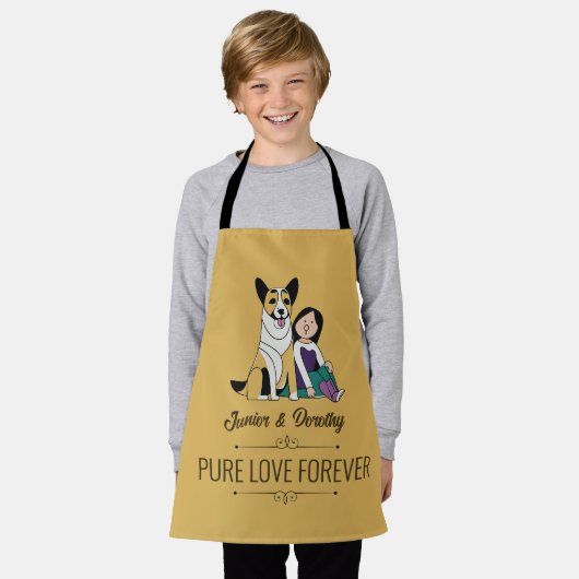 犬の愛 エプロン (着用した状態)
