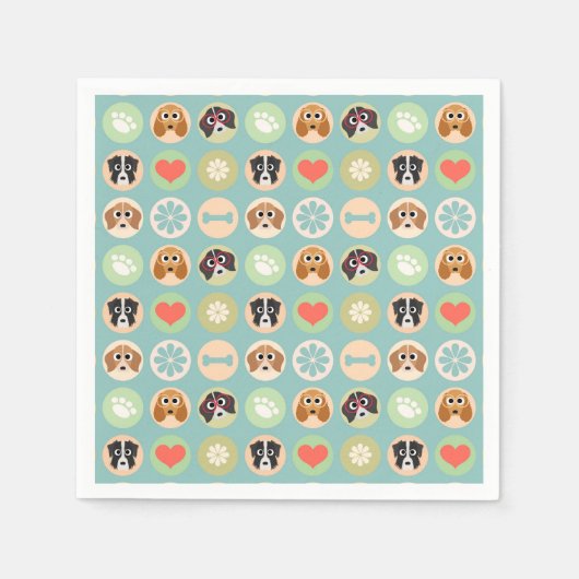 犬の愛 スタンダードカクテルナプキン (正面)