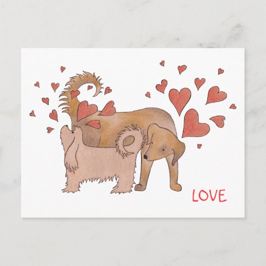 犬の愛 ポストカード (正面)
