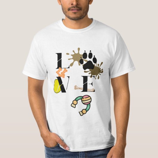 「犬の愛」メンズ Tシャツ (正面)