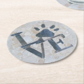 犬の愛 ラウンドペーパーコースター (アングル)