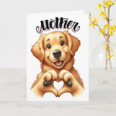 犬の愛 - 中を見てみよう カード (黄色い花)