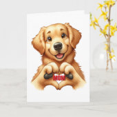 犬の愛 - 中を見てみよう カード (黄色い花)