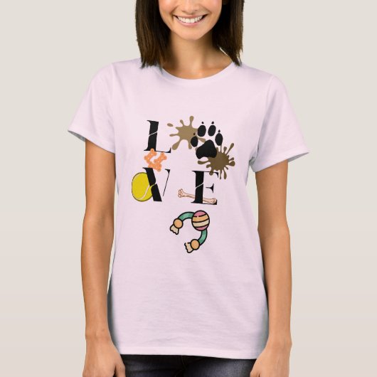 「犬の愛」女性の Tシャツ (正面)