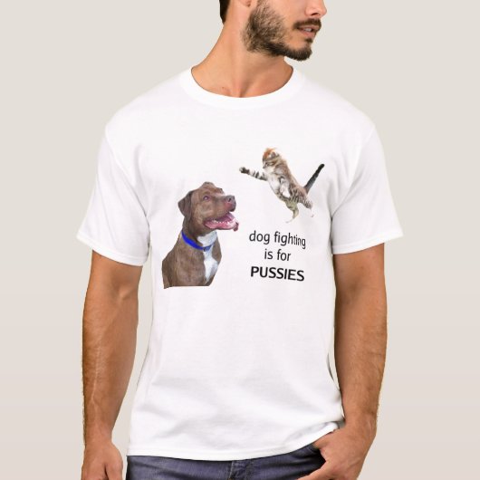 犬の戦いはフルカラー猫のため-です Tシャツ (正面)