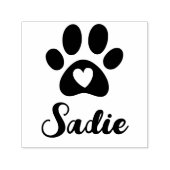 犬の手とハートと名前をカスタムするの署名 セルフインキングスタンプ (デザイン)