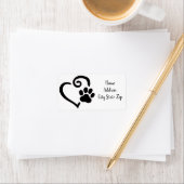 **犬の手とハート**住所 シール (インサイチュ)