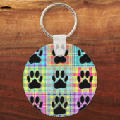 犬の手のパターンキルト キーホルダー (正面)