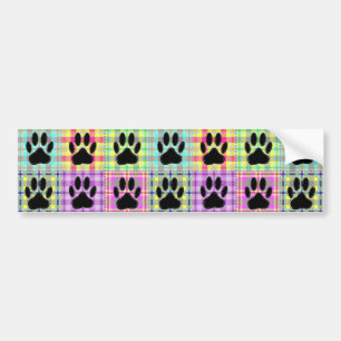 犬の手のパターンキルト バンパーステッカー